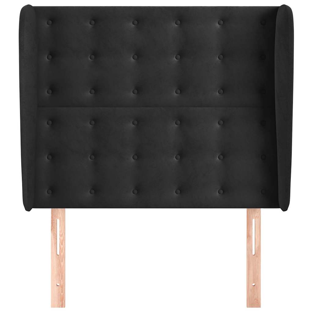 vidaXL Hoofdbord met randen 93x23x118/128 cm fluweel zwart, foto 2