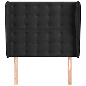 Čelo postele typu ušák černé 93x23x118/128 cm samet - obrázek 3