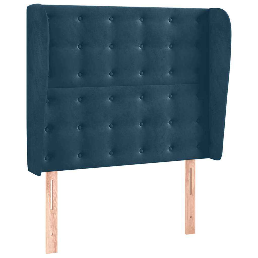 vidaXL Čelo postele typu ušák tmavě modrá 93x23x118/128 cm samet