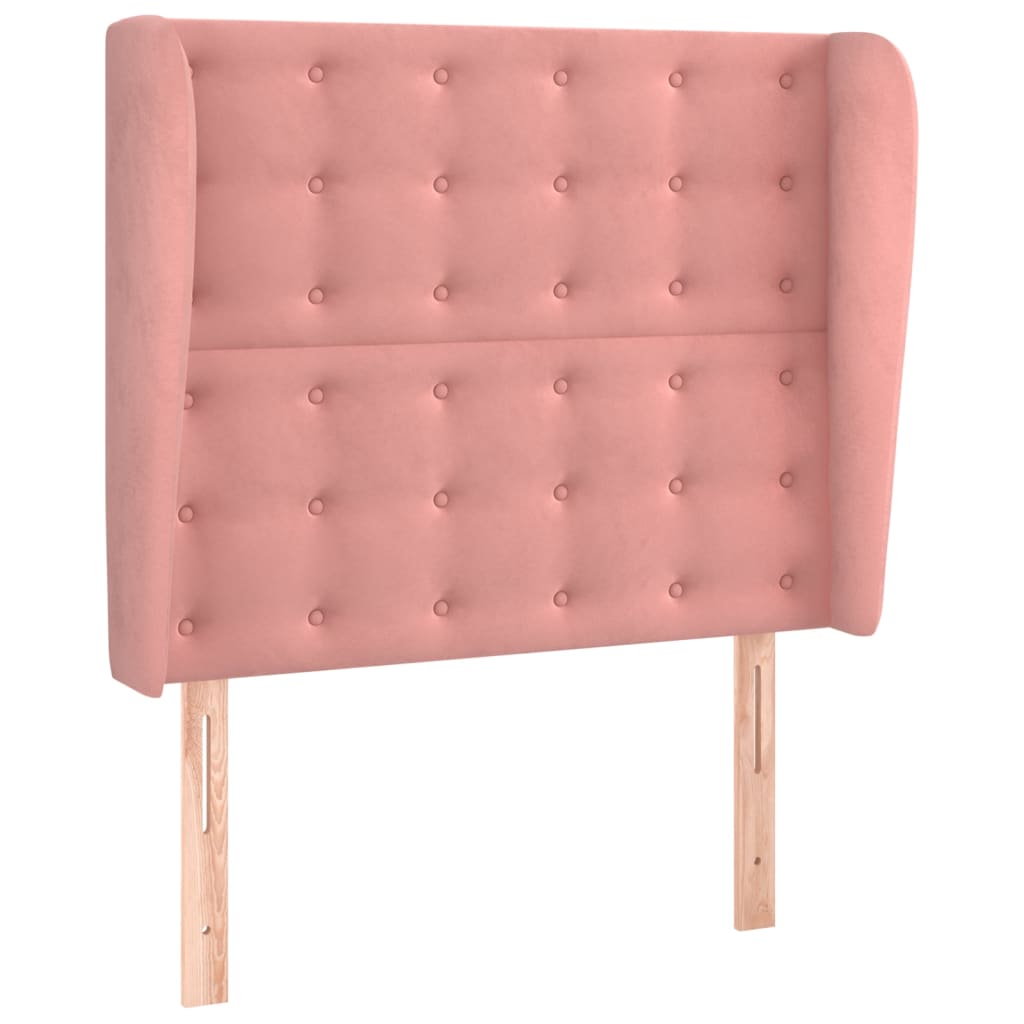 vidaXL Čelo postele typu ušák růžové 93 x 23 x 118/128 cm samet