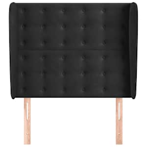 Čelo postele typu ušák černé 103x23x118/128 cm samet - obrázek 3