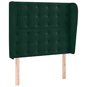Čelo postele typu ušák tmavě zelená 103x23x118/128 cm samet - obrázek 2