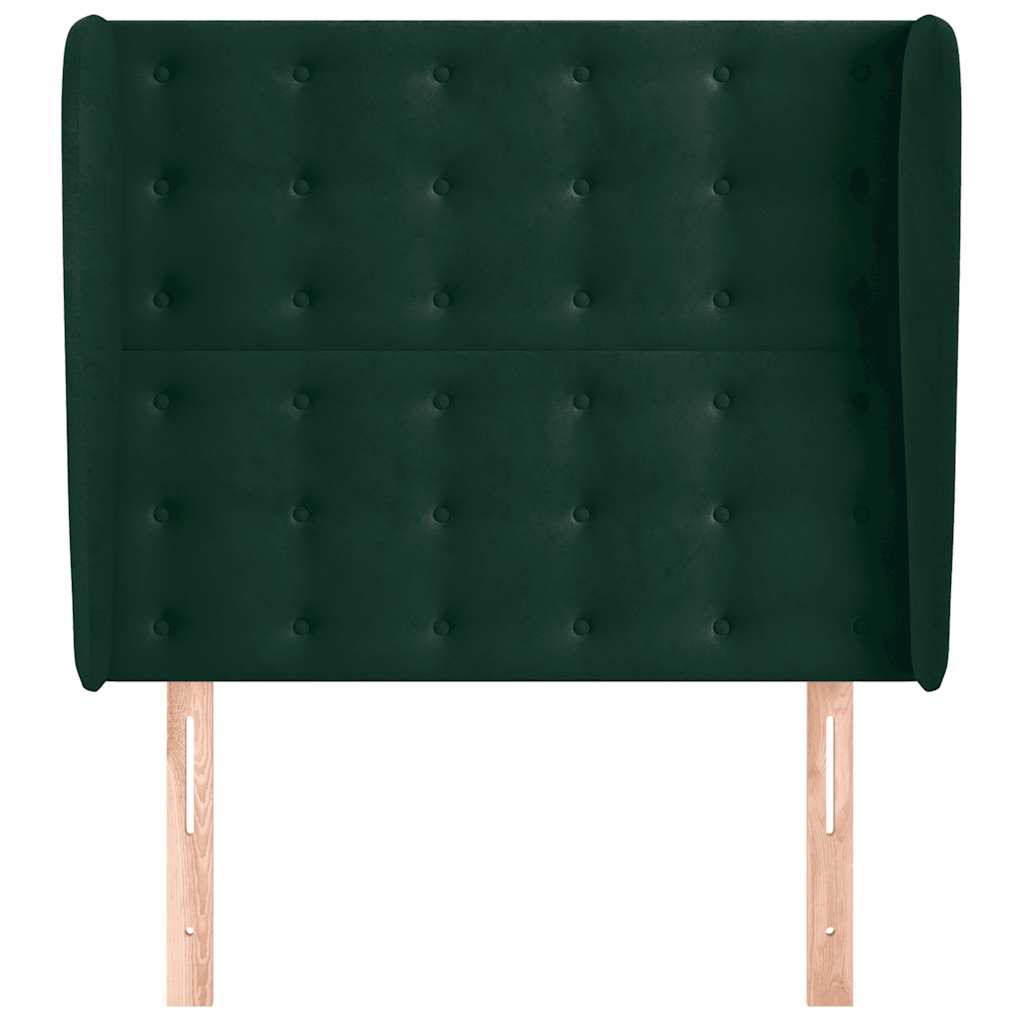 Thumbnail - vidaXL Kopfteil mit Ohren Dunkelgrün 103x23x118/128 cm Samt