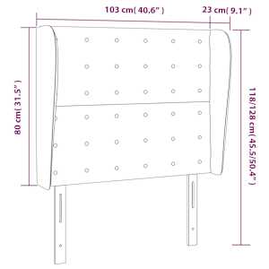 Čelo postele typu ušák tmavě zelená 103x23x118/128 cm samet - obrázek 7
