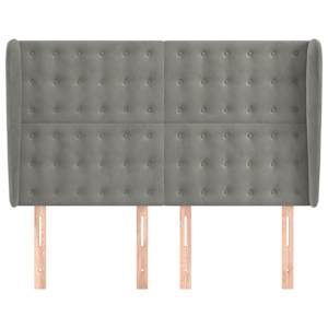 Čelo postele typu ušák světle šedé 147x23x118/128 cm samet - obrázek 3