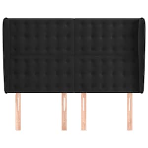 Čelo postele typu ušák černé 147x23x118/128 cm samet - obrázek 3