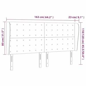 Čelo postele typu ušák růžová 163x23x118/128 cm samet - obrázek 9