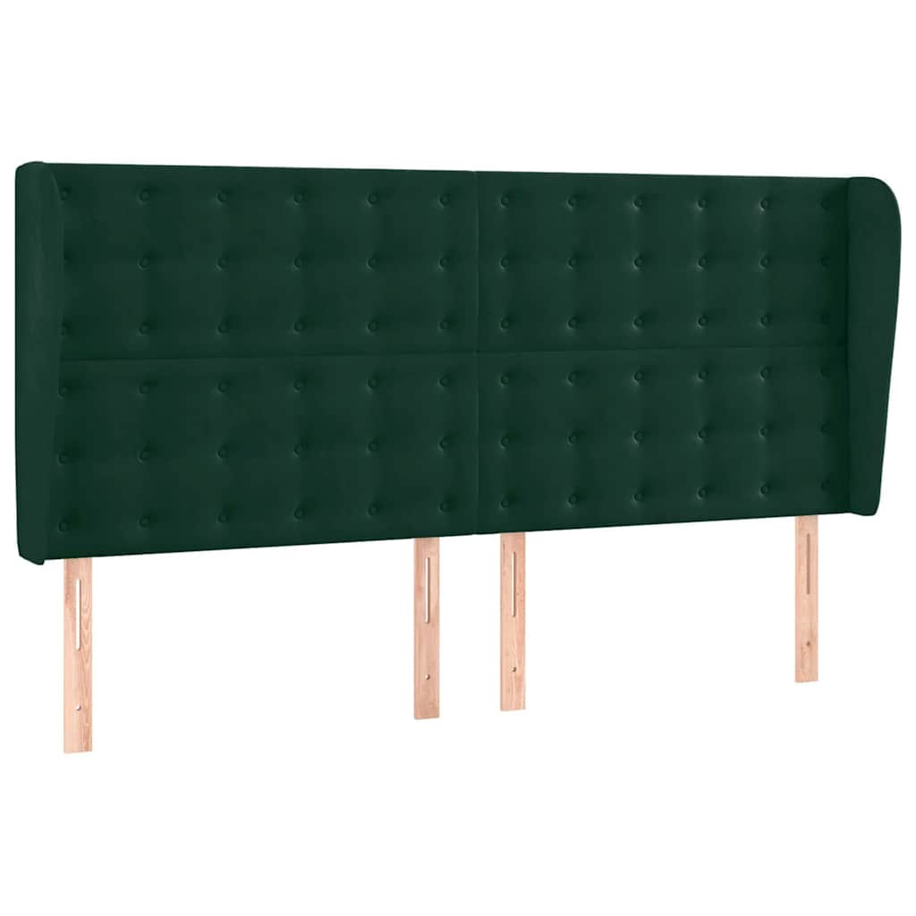 vidaXL Čelo postele typu ušák tmavě zelená 183x23x118/128 cm samet