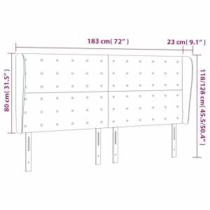 Čelo postele typu ušák tmavě zelená 183x23x118/128 cm samet - obrázek 7