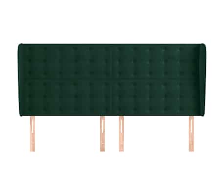vidaXL Tăblie pat cu aripioare verde &icirc;nchis 203x23x118/128cm catifea