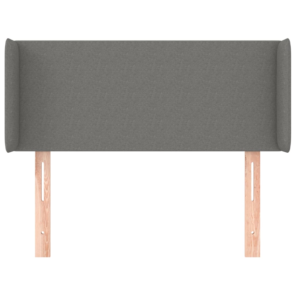 vidaXL Tête de lit avec oreilles Gris foncé 83x16x78/88 cm Tissu