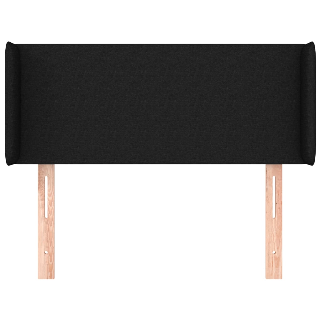 vidaXL Hoofdbord met randen 83x16x78/88 cm stof zwart afbeelding