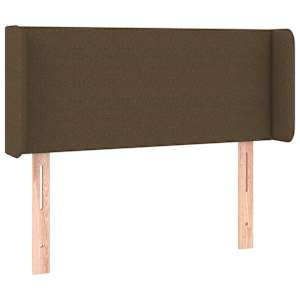 Čelo postele typu ušák tmavě hnědé 83 x 16 x 78/88 cm textil - obrázek 2