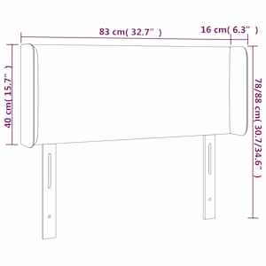 Čelo postele typu ušák krémové 83 x 16 x 78/88 cm textil - obrázek 9