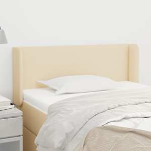 Vzglavje z ušesi krem 83x16x78/88 cm blago