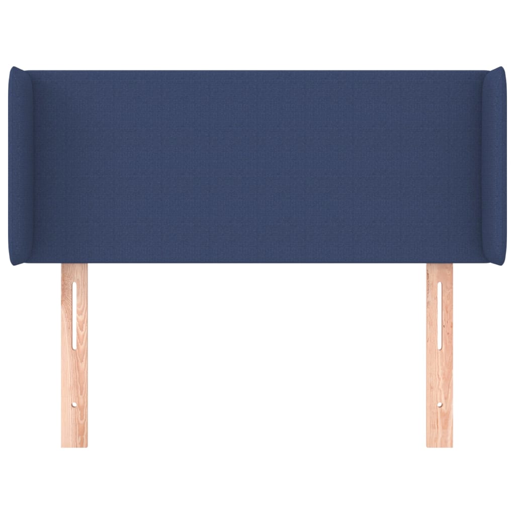 vidaXL Hoofdbord met randen 83x16x78/88 cm stof blauw