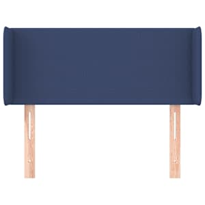 Čelo postele typu ušák modré 83 x 16 x 78/88 cm textil - obrázek 3