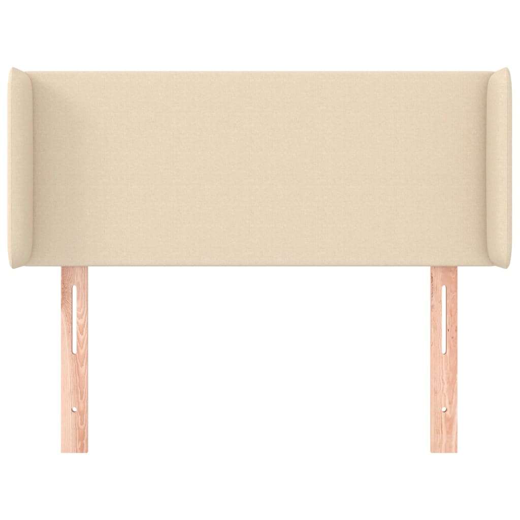 vidaXL Hoofdbord met randen 93x16x78/88 cm stof crèmekleurig afbeelding