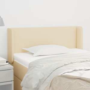 Vzglavje z ušesi krem 103x16x78/88 cm blago