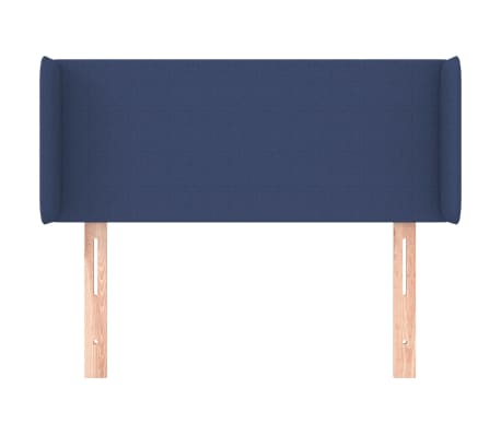 vidaXL Cabeceira de cama c/ abas tecido 103x16x78/88 cm azul