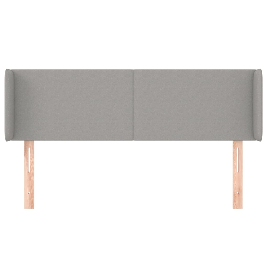 vidaXL Hoofdbord met randen 147x16x78/88 cm stof lichtgrijs afbeelding