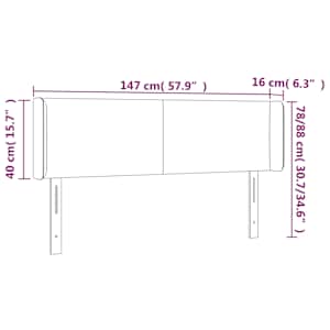 Čelo postele typu ušák světle šedé 147x16x78/88 cm textil - obrázek 9