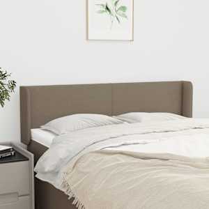 Čelo postele typu ušák taupe 147 x 16 x 78/88 cm textil - obrázek 1