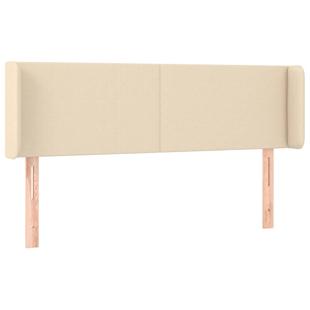 vidaXL Hoofdbord met randen 147x16x78/88 cm stof crèmekleurig, foto 3