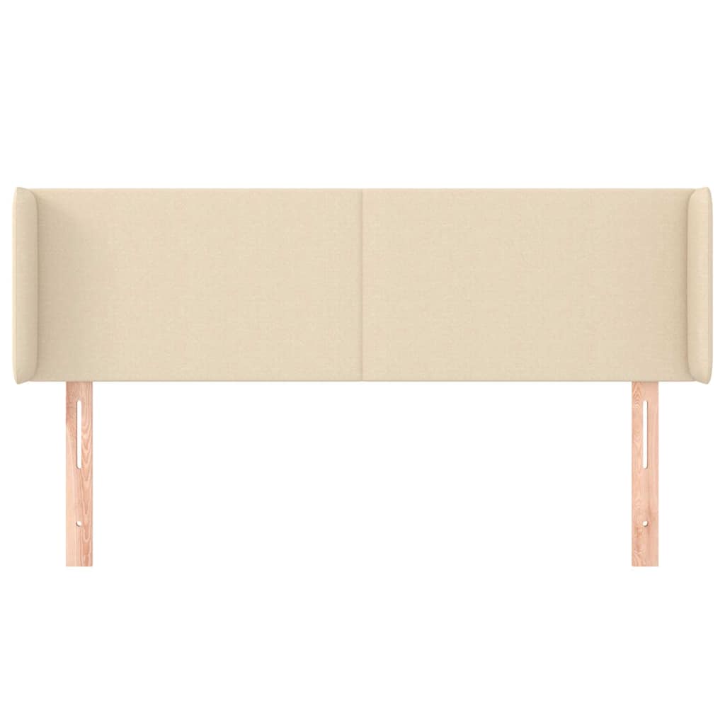 vidaXL Hoofdbord met randen 147x16x78/88 cm stof crèmekleurig, foto 2