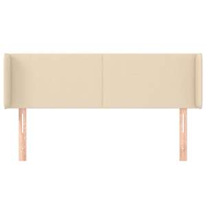 Čelo postele typu ušák krémové 147 x 16 x 78/88 cm textil - obrázek 3