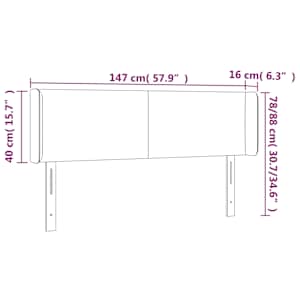 Čelo postele typu ušák krémové 147 x 16 x 78/88 cm textil - obrázek 9