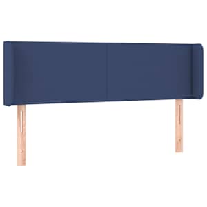 Čelo postele typu ušák modré 147 x 16 x 78/88 cm textil - obrázek 2