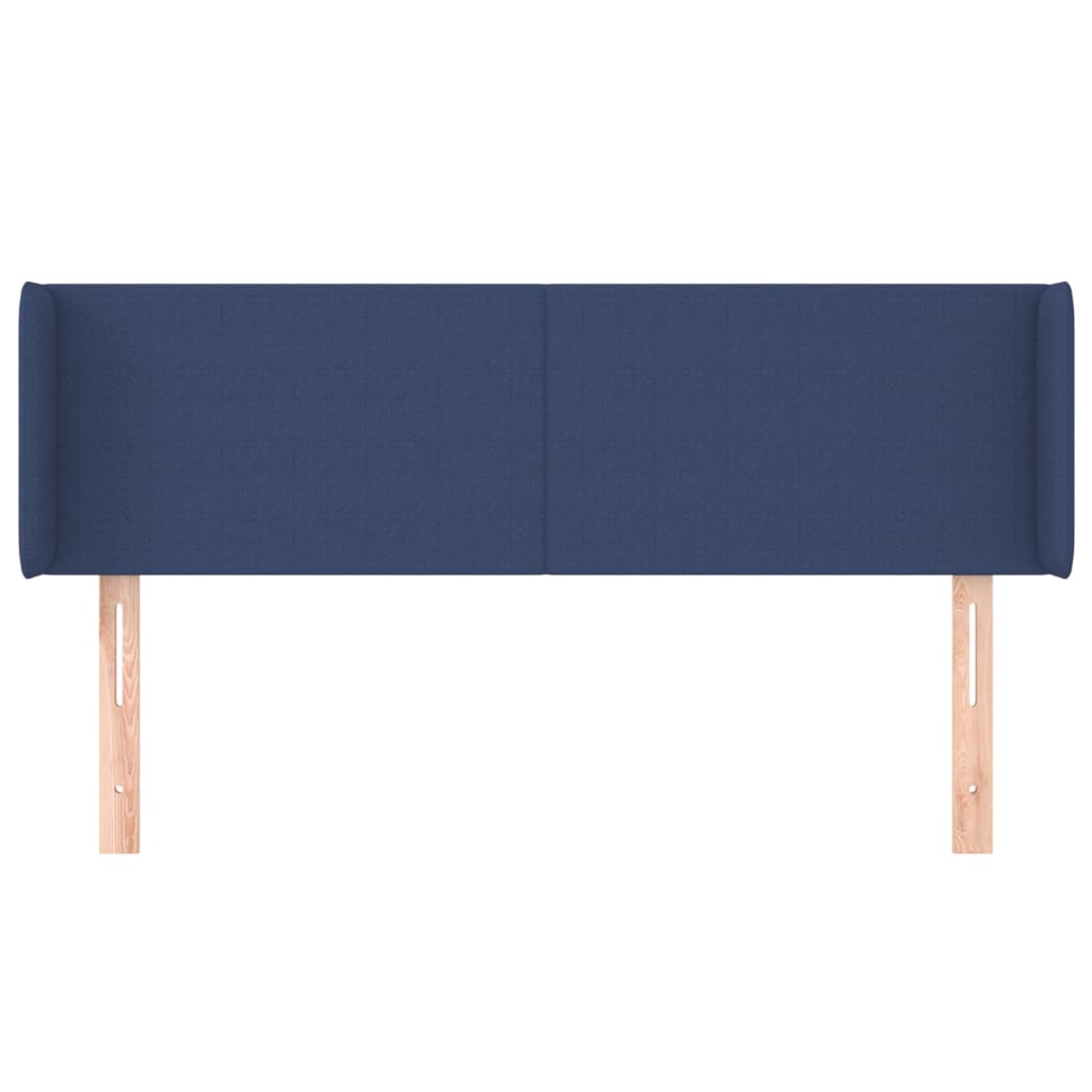 vidaXL Hoofdbord met randen 147x16x78/88 cm stof blauw