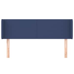 Čelo postele typu ušák modré 147 x 16 x 78/88 cm textil - obrázek 3