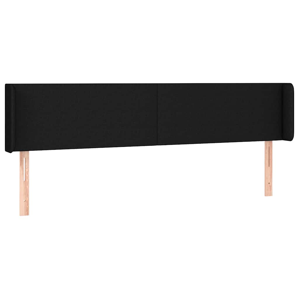 vidaXL Čelo postele typu ušák černé 163 x 16 x 78/88 cm textil