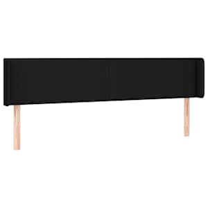 Čelo postele typu ušák černé 163 x 16 x 78/88 cm textil - obrázek 2