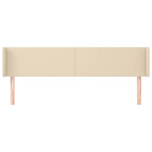Čelo postele typu ušák krémové 163 x 16 x 78/88 cm textil - obrázek 3