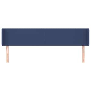 Čelo postele typu ušák modré 163 x 16 x 78/88 cm textil - obrázek 3