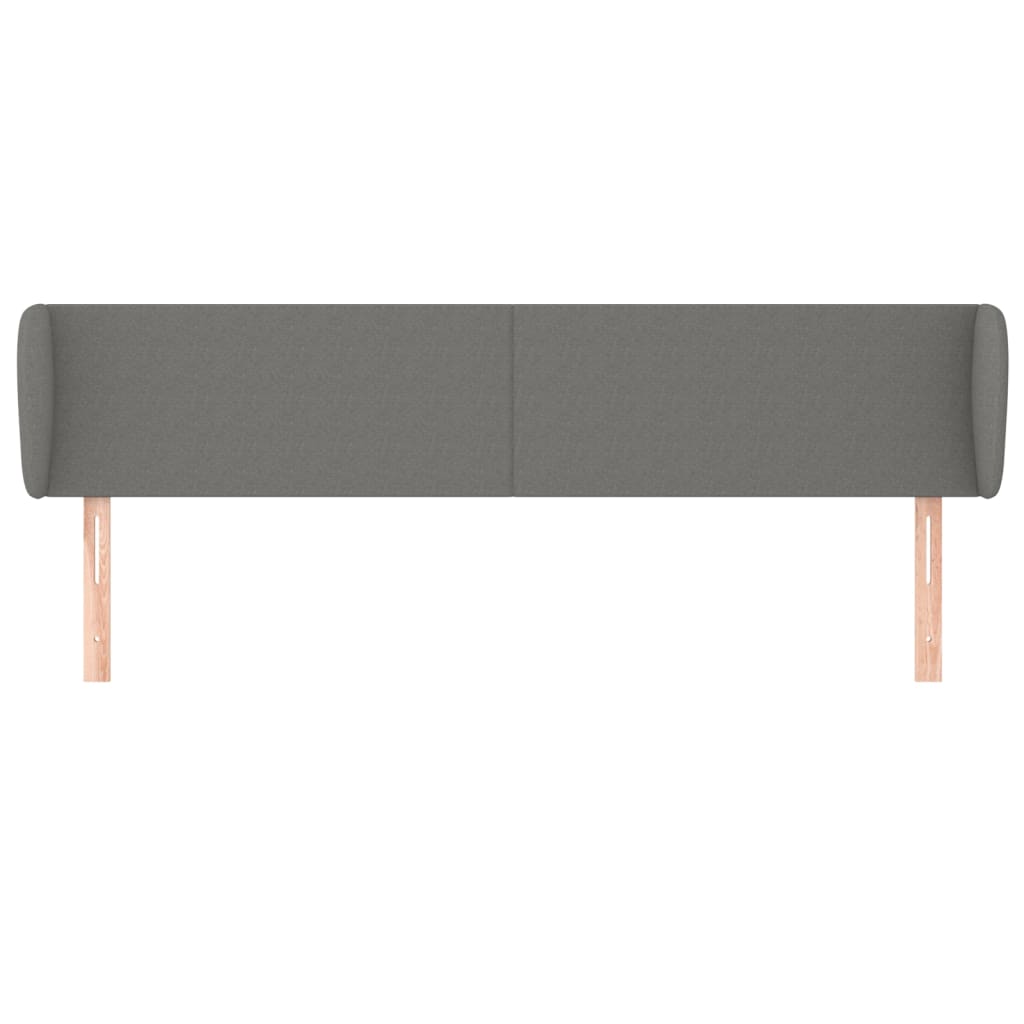 vidaXL Hoofdbord met randen 183x16x78/88 cm stof donkergrijs afbeelding