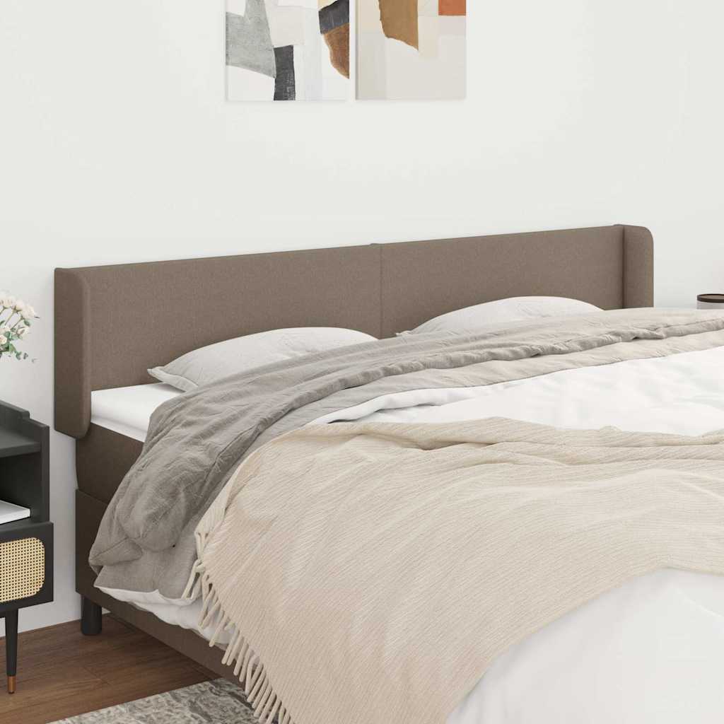 Sengegavl Med Kanter Stof - Gråbrun / 183 x 16 x 78/88 cm