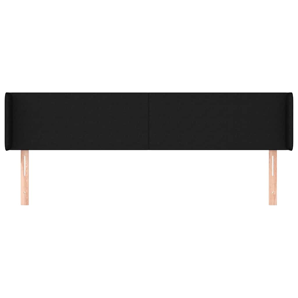 vidaXL Hoofdbord met randen 203x16x78/88 cm stof zwart, foto 2