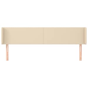 Čelo postele typu ušák krémové 203 x 16 x 78/88 cm textil - obrázek 3