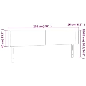 Čelo postele typu ušák krémové 203 x 16 x 78/88 cm textil - obrázek 9