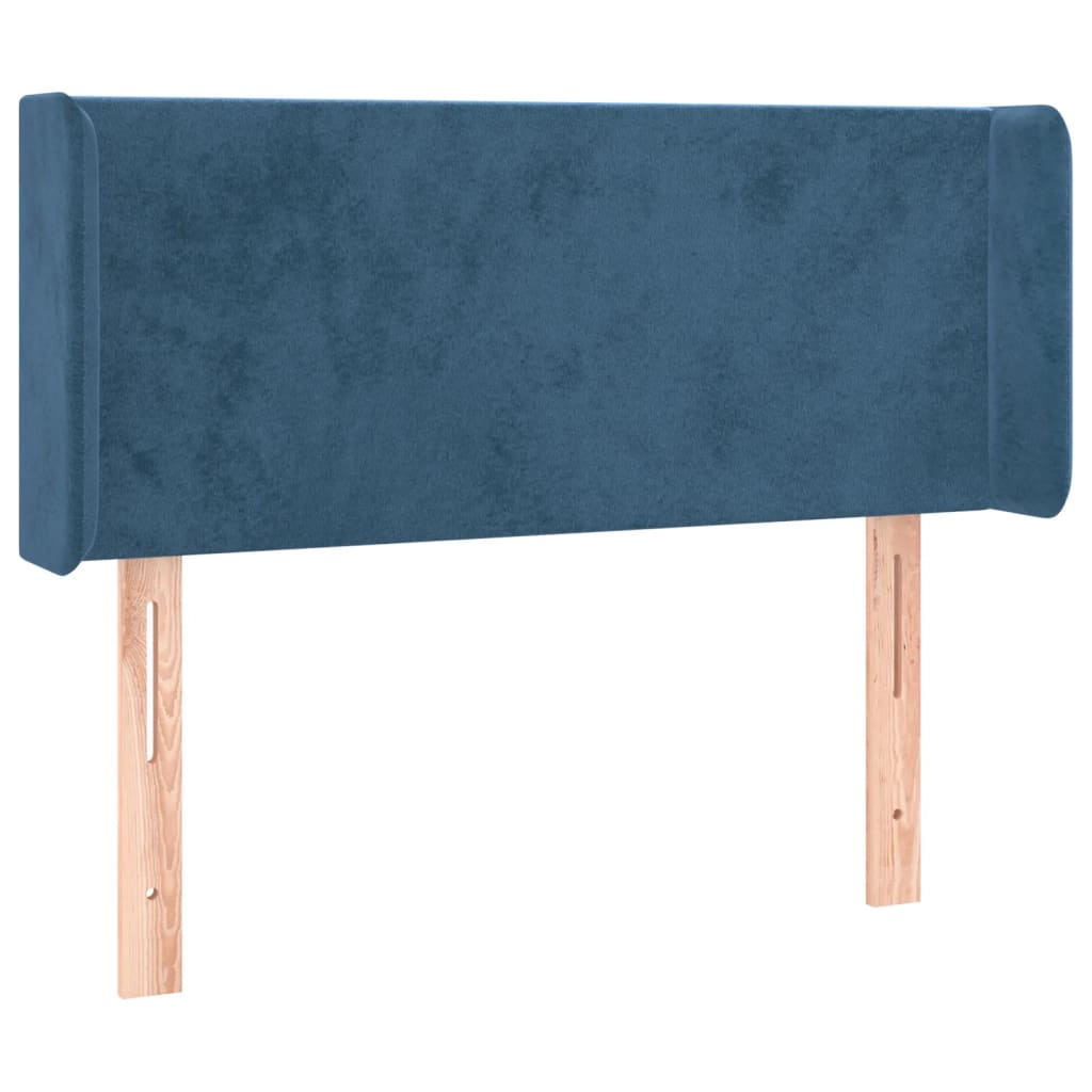 vidaXL Čelo postele typu ušák tmavě modrá 83 x 16 x 78/88 cm samet