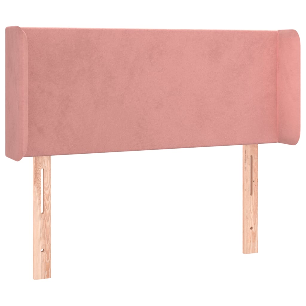 vidaXL Čelo postele typu ušák růžová 83 x 16 x 78/88 cm samet