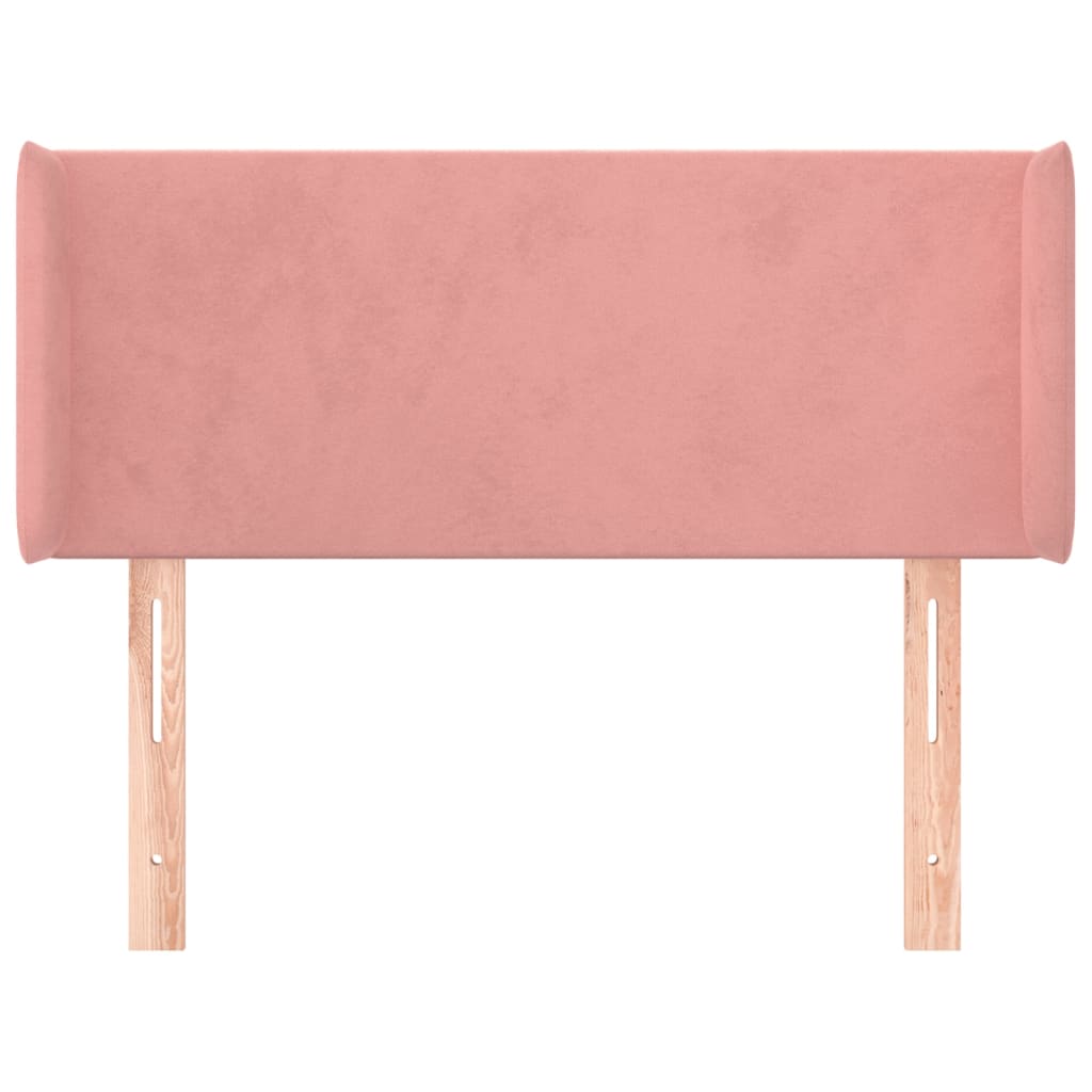 vidaXL Tăblie de pat cu aripioare roz 83x16x78/88 cm catifea