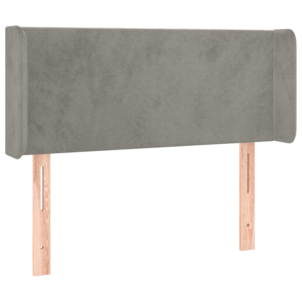 vidaXL Čelo postele typu ušák světle šedé 93x16x78/88 cm samet