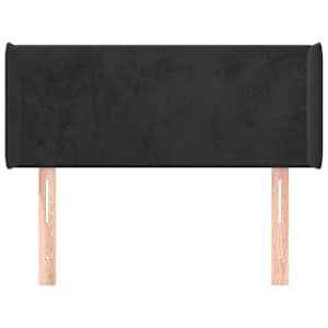 Čelo postele typu ušák černé 103 x 16 x 78/88 cm samet - obrázek 3