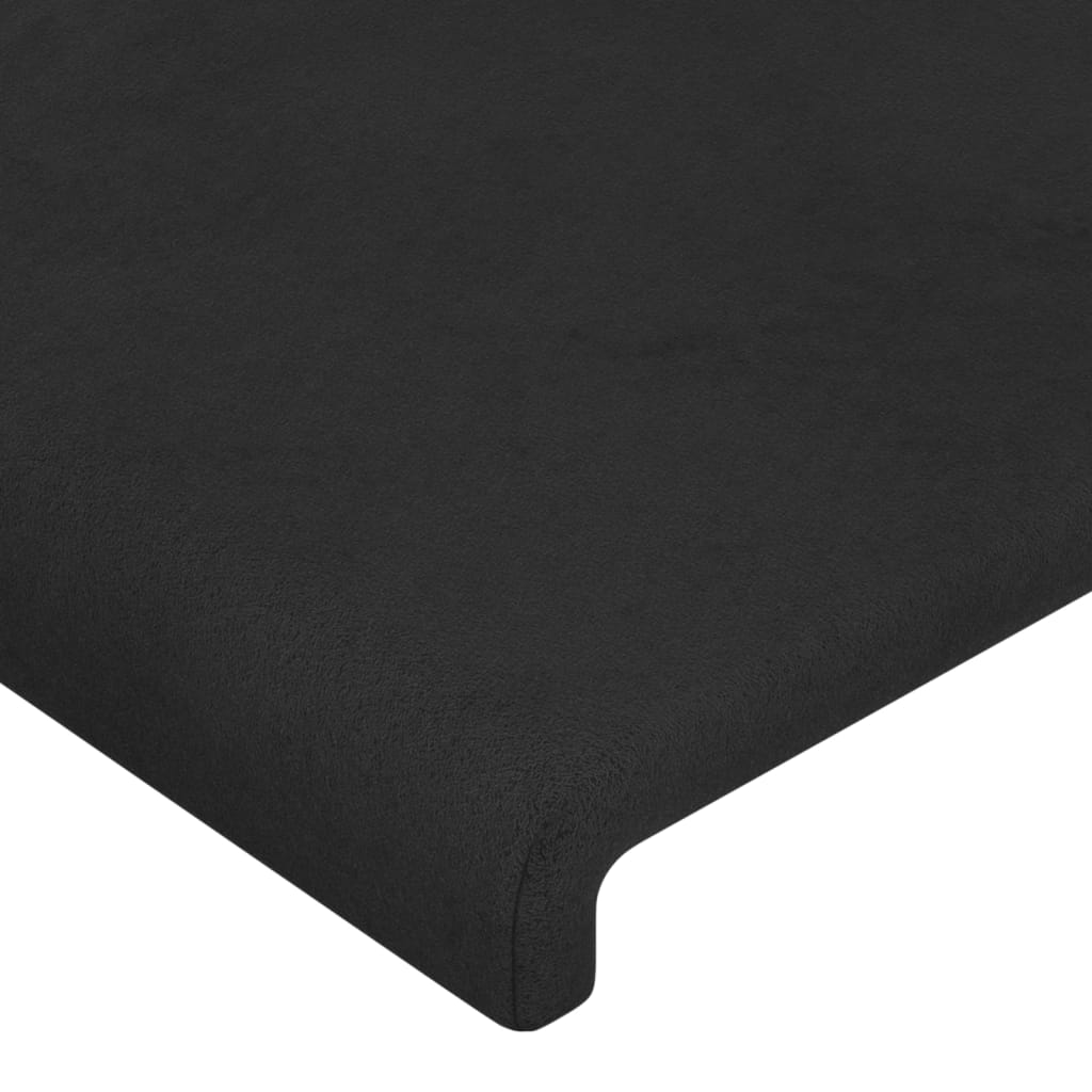 Tăblie de pat cu aripioare negru 147x16x78/88 cm catifea