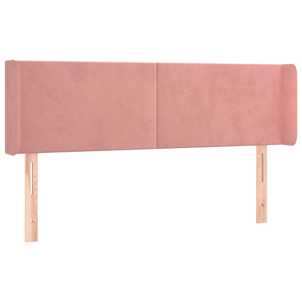 vidaXL Čelo postele typu ušák růžová 147x16x78/88 cm samet